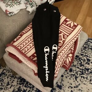 Girls Champion Black leggings with White Logo